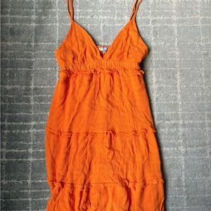 Love Tree Vibrant Orange Strappy Mini Dress